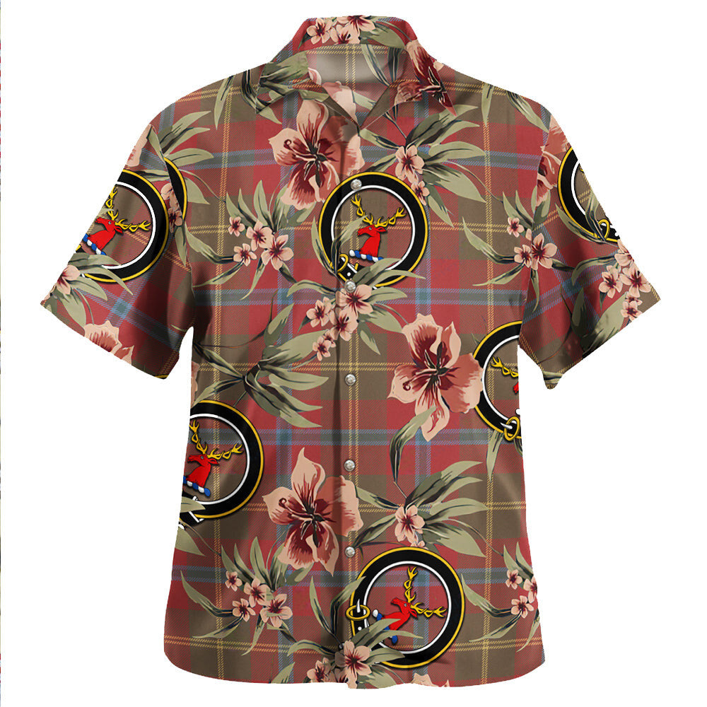 Clan Hutcheson Weathered Tartan Crest Badge Aloha Hawaiian Shirt Tropical Old Style WM69 Hutcheson Weathered Tartan Tartan Today   