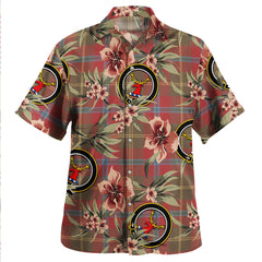 Clan Hutcheson Weathered Tartan Crest Badge Aloha Hawaiian Shirt Tropical Old Style WM69 Hutcheson Weathered Tartan Tartan Today   