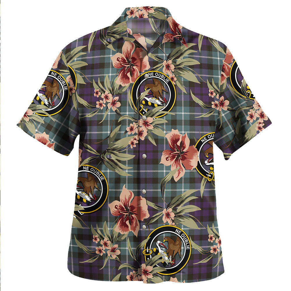 Clan Graham of Montrose Weathered Tartan Crest Badge Aloha Hawaiian Shirt Tropical Old Style LA62 Graham of Montrose Weathered Tartan Tartan Today   