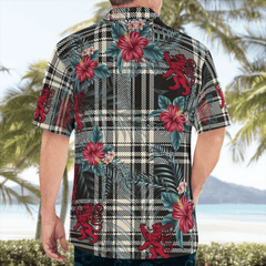 Clan Menzies Black & White Ancient Tartan Scottish Lion Hawaiian Shirt SB46 Menzies Black & White Ancient Tartan Tartan Hawaii Shirt   