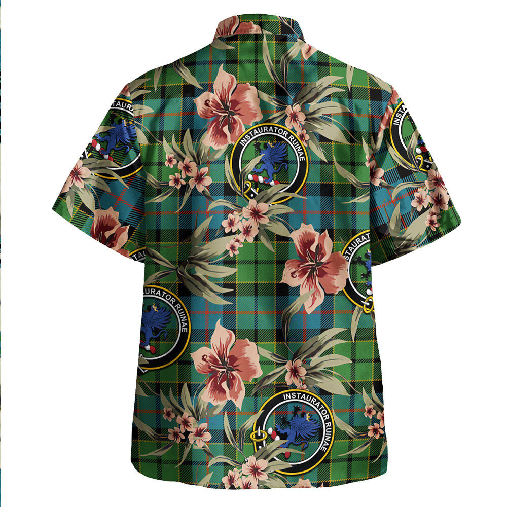 Clan Forsyth Ancient Tartan Crest Badge Aloha Hawaiian Shirt Tropical Old Style PF38 Forsyth Ancient Tartan Tartan Today   