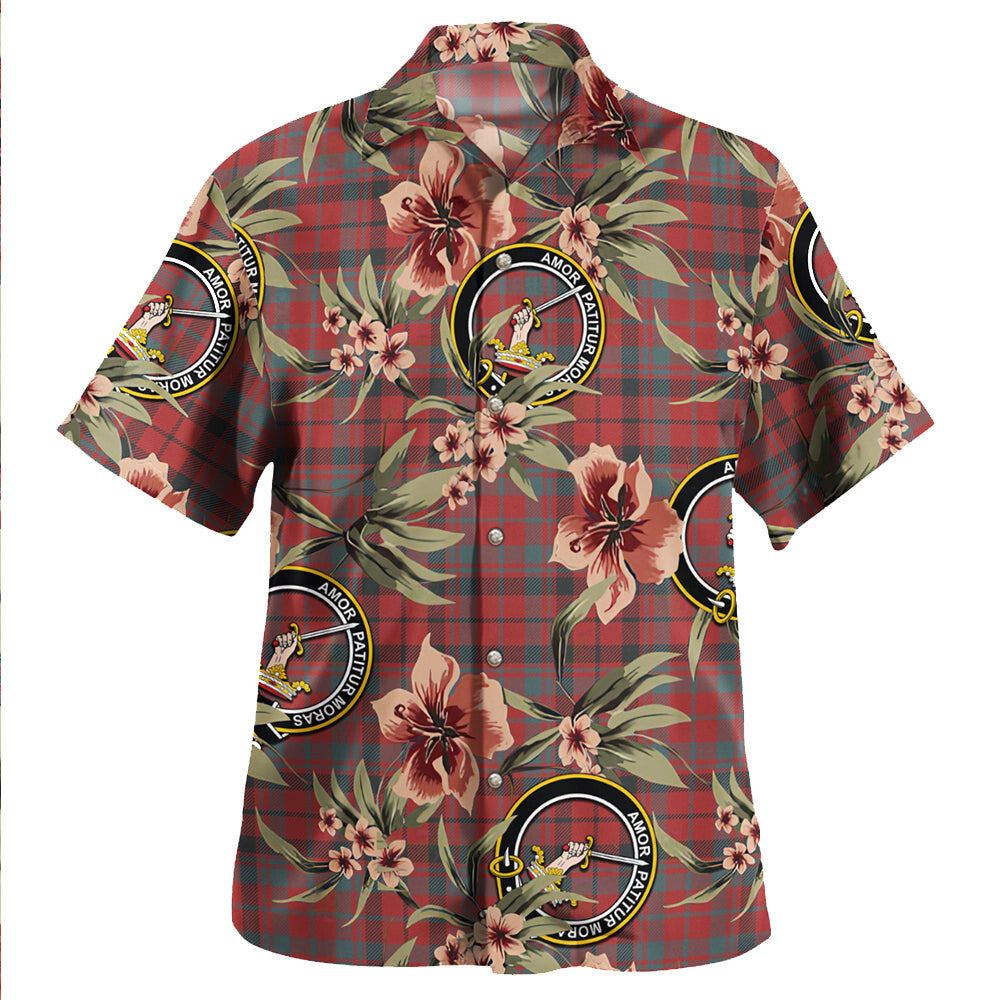 Clan Lumsden of Kintore Weathered Tartan Crest Badge Aloha Hawaiian Shirt Tropical Old Style LS93 Lumsden of Kintore Weathered Tartan Tartan Today   