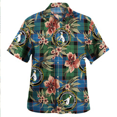 Clan Hunter (Michael) Ancient Tartan Crest Badge Aloha Hawaiian Shirt Tropical Old Style QS80 Hunter (Michael) Ancient Tartan Tartan Today   