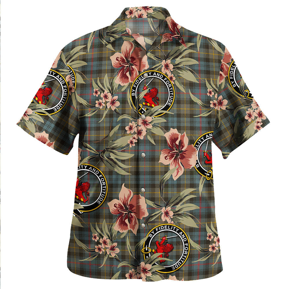 Farquharson Weathered Tartan Clan Crest Badge Aloha Hawaiian Shirt Tropical Old Style TN62 Farquharson Weathered Tartan Tartan Today   