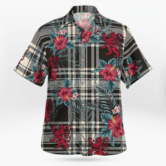Clan Menzies Black & White Ancient Tartan Scottish Lion Hawaiian Shirt SB46 Menzies Black & White Ancient Tartan Tartan Hawaii Shirt   