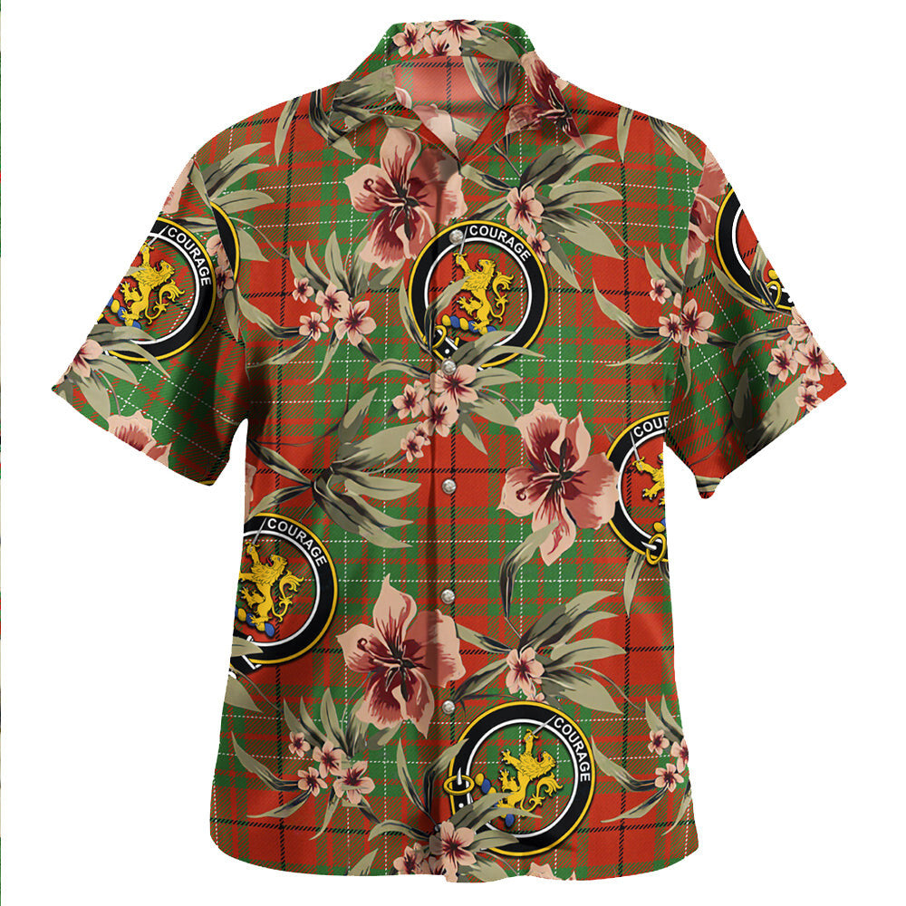 Clan Cumming Ancient Tartan Crest Badge Aloha Hawaiian Shirt Tropical Old Style PU12 Cumming Ancient Tartan Tartan Today   