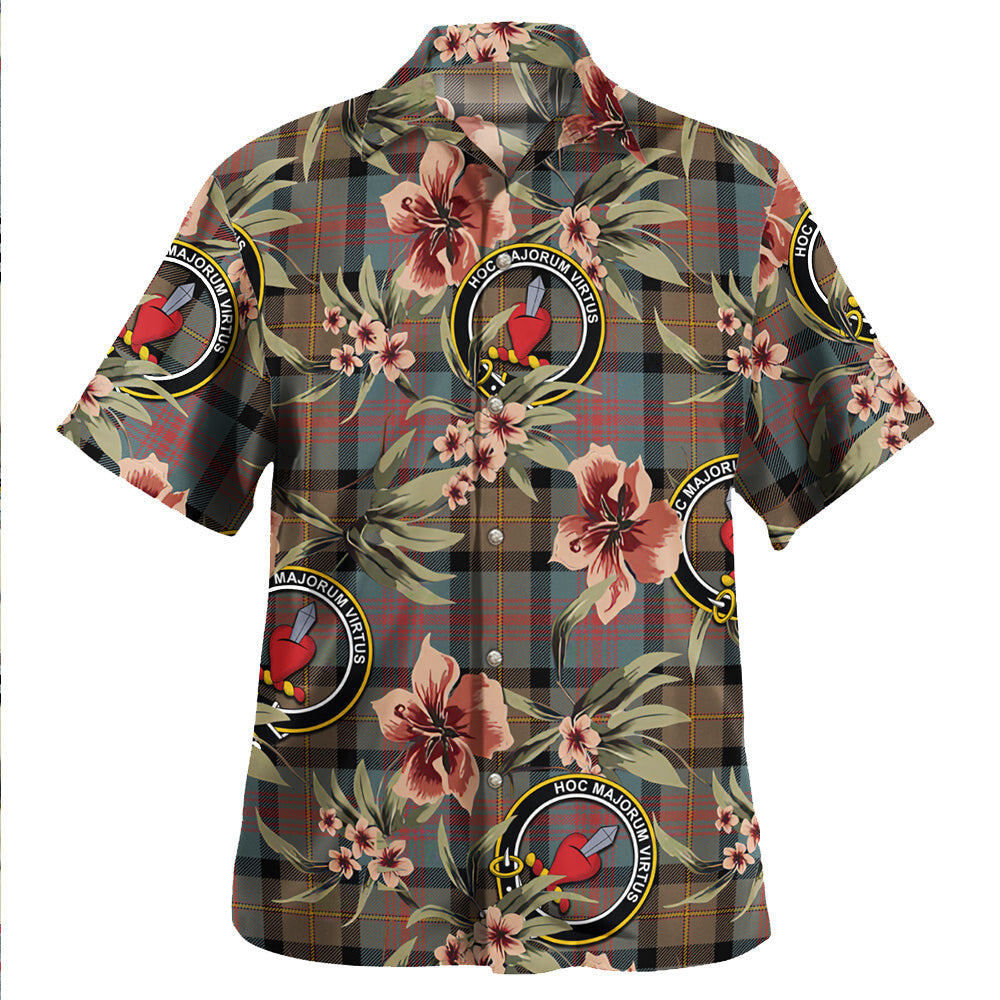 Clan Logan Weathered Tartan Crest Badge Aloha Hawaiian Shirt Tropical Old Style UF80 Logan Weathered Tartan Tartan Today   