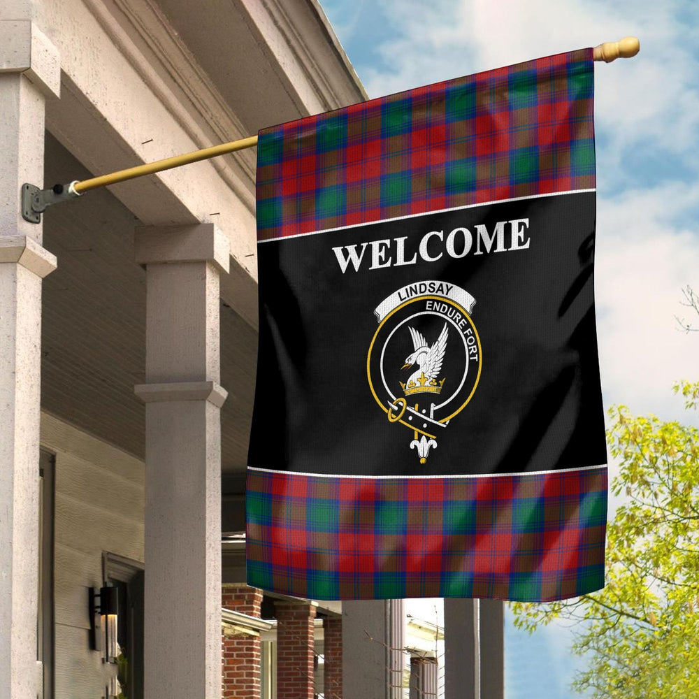 Clan Lindsay Tartan Crest Black Garden Flag MG62 Clan Lindsay Tartan Today   