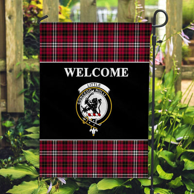 Clan Little Tartan Crest Black Garden Flag