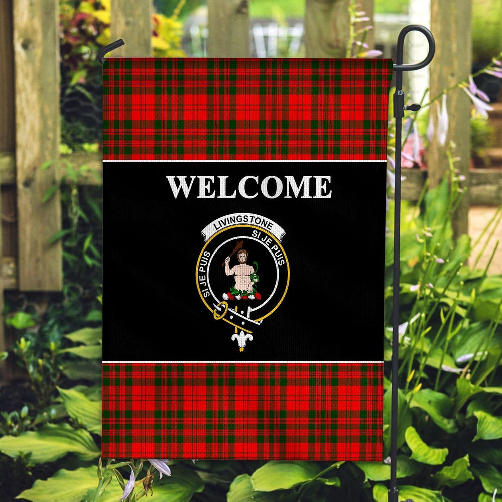 Clan Livingstone Tartan Crest Black Garden Flag RS17 Clan Livingstone Tartan Today   