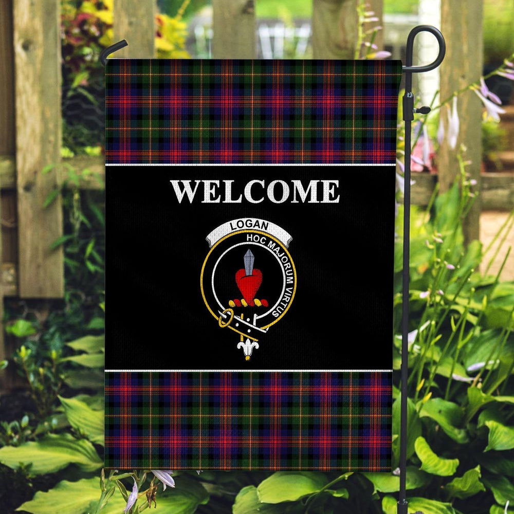 Clan Logan Tartan Crest Black Garden Flag LU18 Clan Logan Tartan Today   