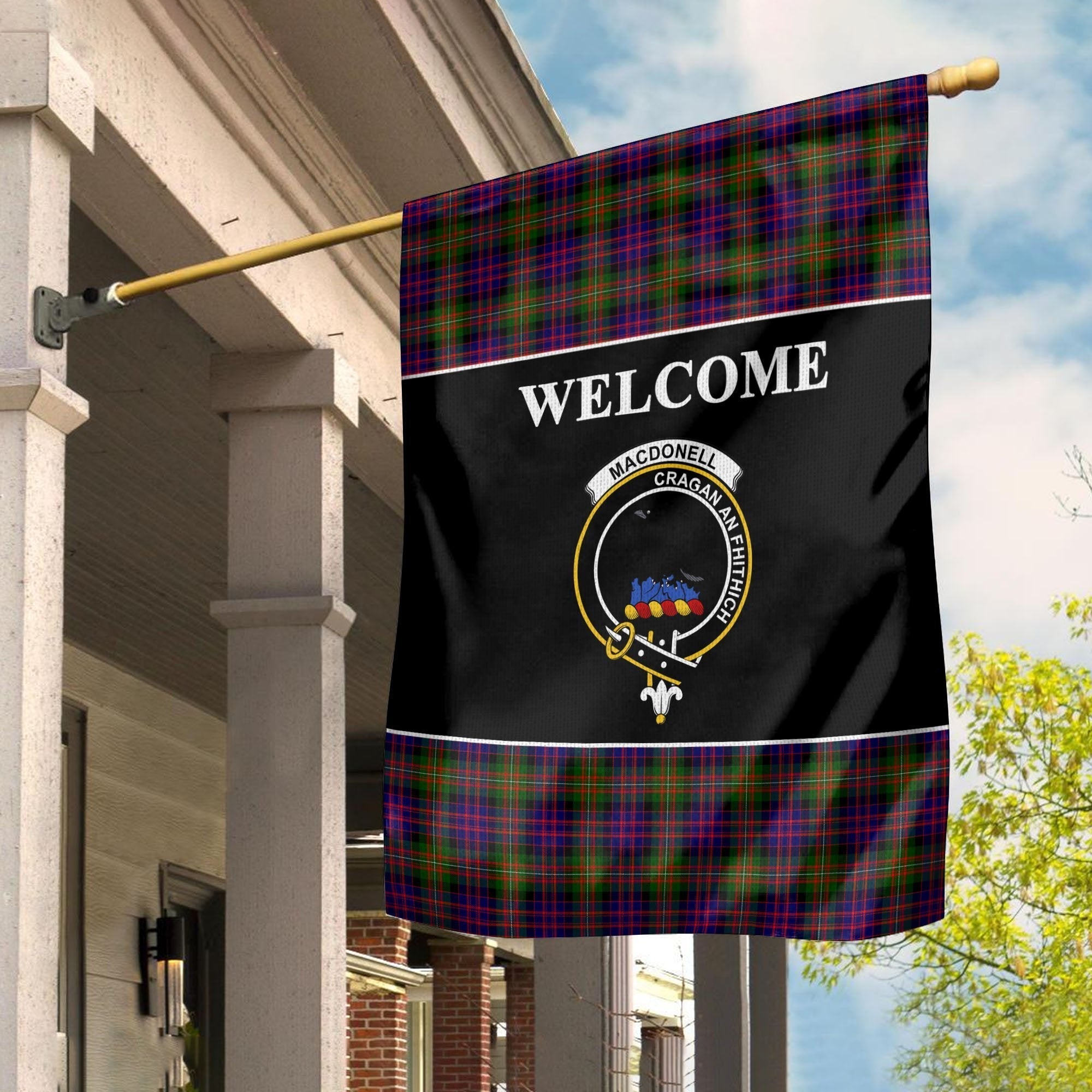 Clan MacDonell of Glengarry Tartan Crest Black Garden Flag VM22 Clan Glen Tartan Today   