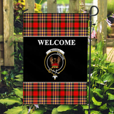 Clan MacGill (Makgill) Tartan Crest Black Garden Flag