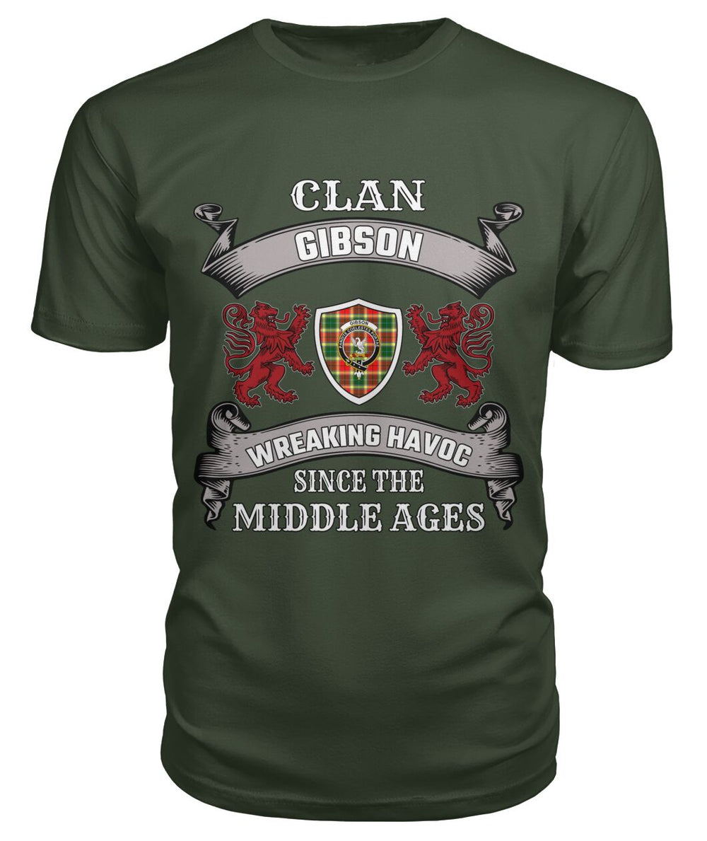 Clan Gibson Family Tartan 2D T-shirt OY81 Gibson Tartan Clan Tartan T-Shirt City Green S Gibson Tartan Clan
