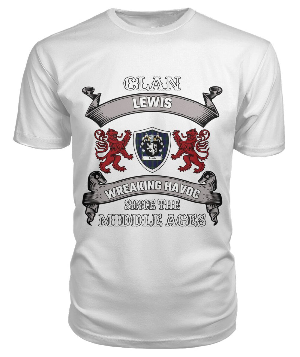Clan Lewis Tartan 2D T-ShirtQO18 Lewis Tartan 2D T-Shirt Tartan T-Shirt White S Lewis Tartan 2D T-Shirt