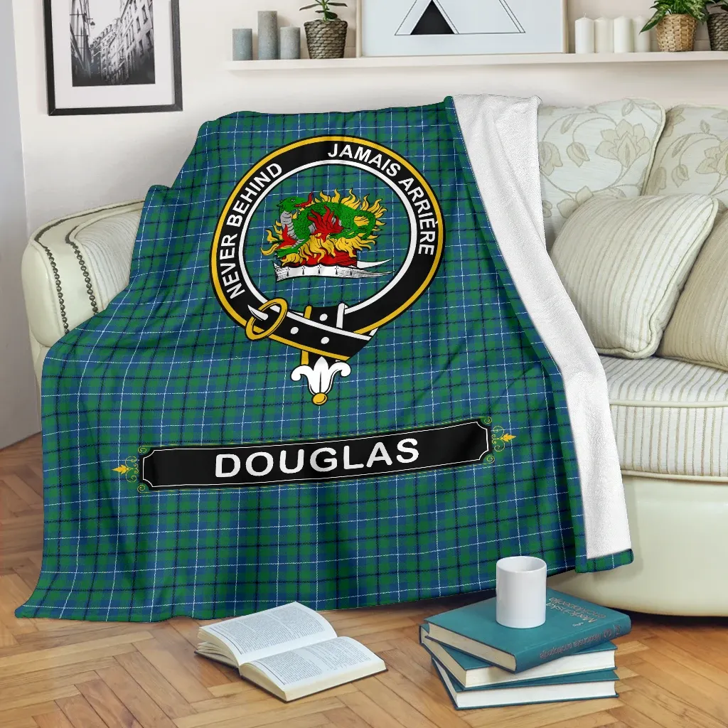 Clan Douglas Tartan Crest Blanket 3 Sizes XJ22 Clan Douglas Tartan Today   