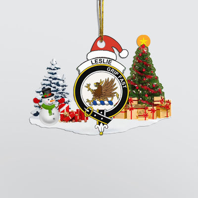 Clan Leslie Crest Tartan Acrylic Christmas Ornament II67