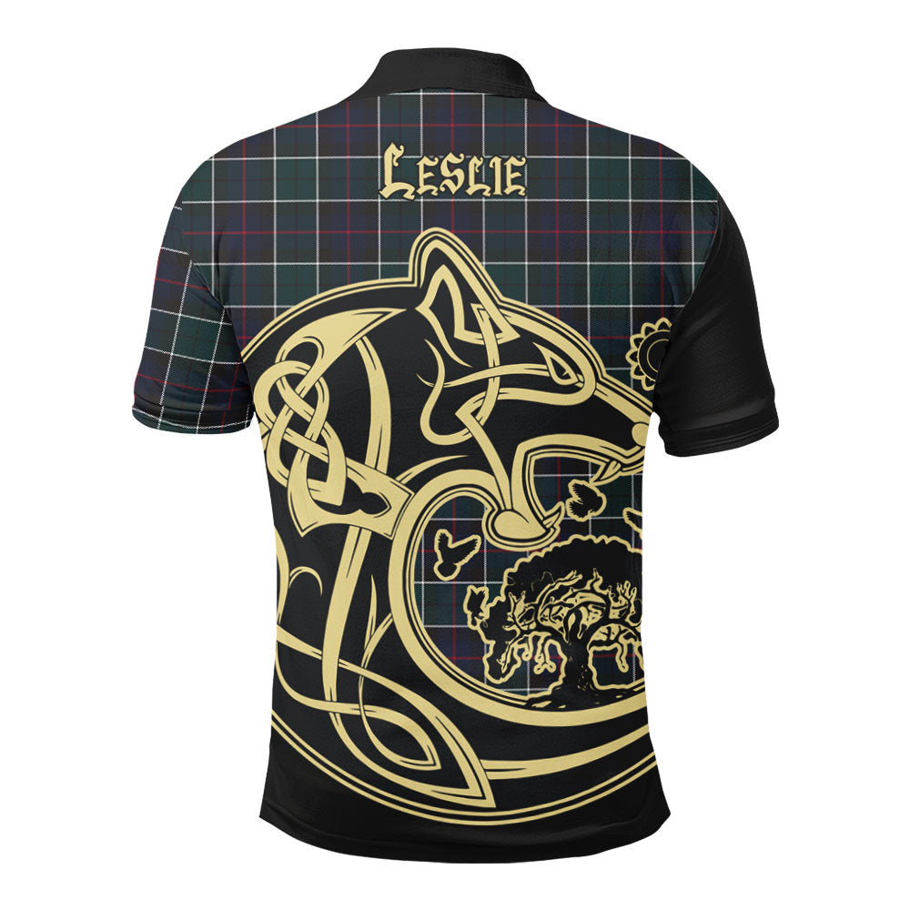 Clan Leslie Hunting Modern Tartan Polo Shirt Viking Wolf NJ37 Leslie Hunting Modern Tartan Tartan Polo   