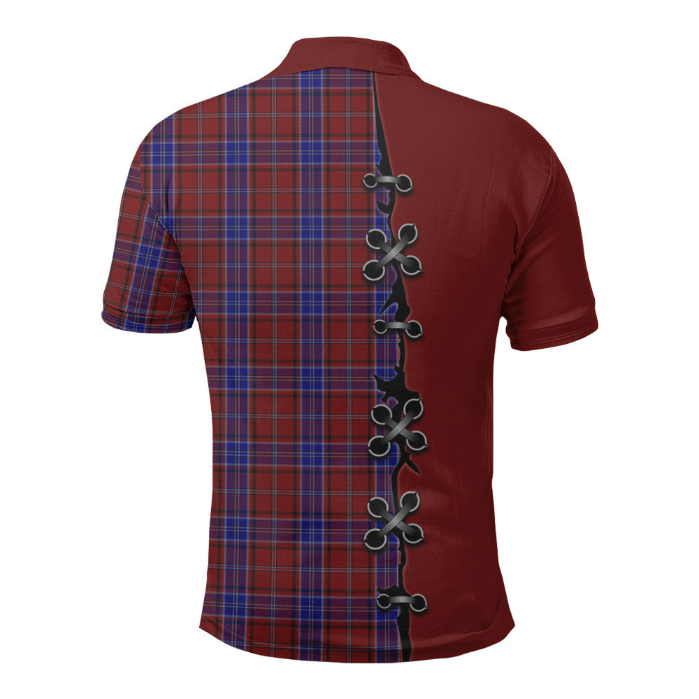 Clan Hudson Tartan Polo Shirt - Lion Rampant And Celtic Thistle Style GA22 Hudson Tartan Tartan Polo   