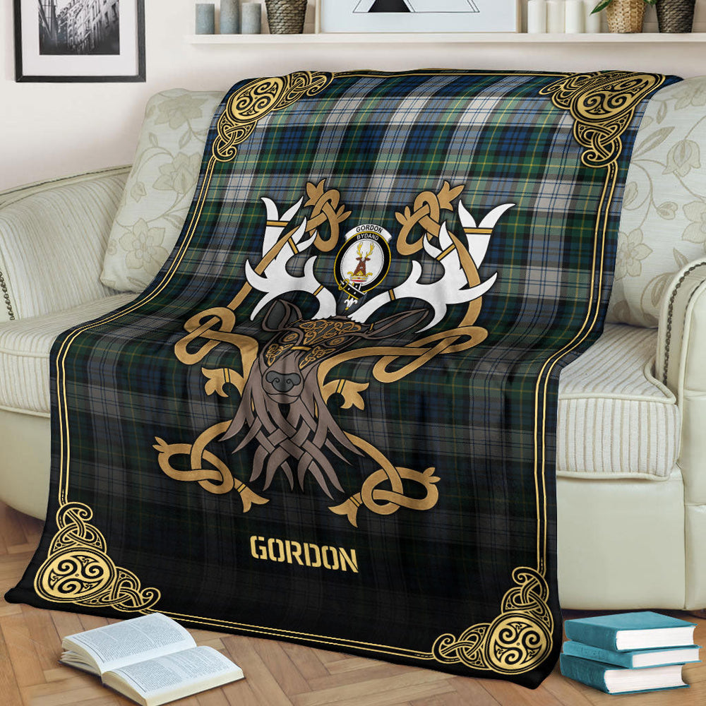 Clan Gordon Dress Ancient Tartan Crest Premium Blanket Celtic Stag Style SE64 Clan Gordon Tartan Today   