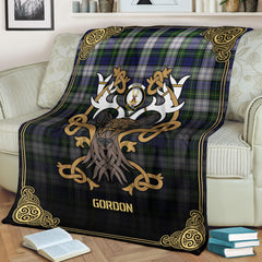 Clan Gordon Dress Modern Tartan Crest Premium Blanket Celtic Stag Style DZ99 Clan Gordon Tartan Today   