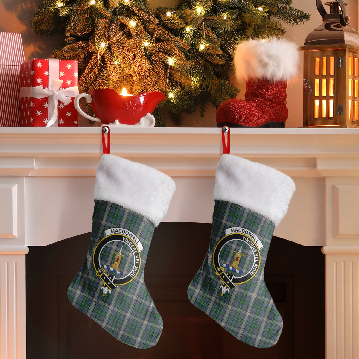 Clan MacDowall Tartan Crest Christmas Stocking EL12 MacDowall Tartan Tartan Stocking   