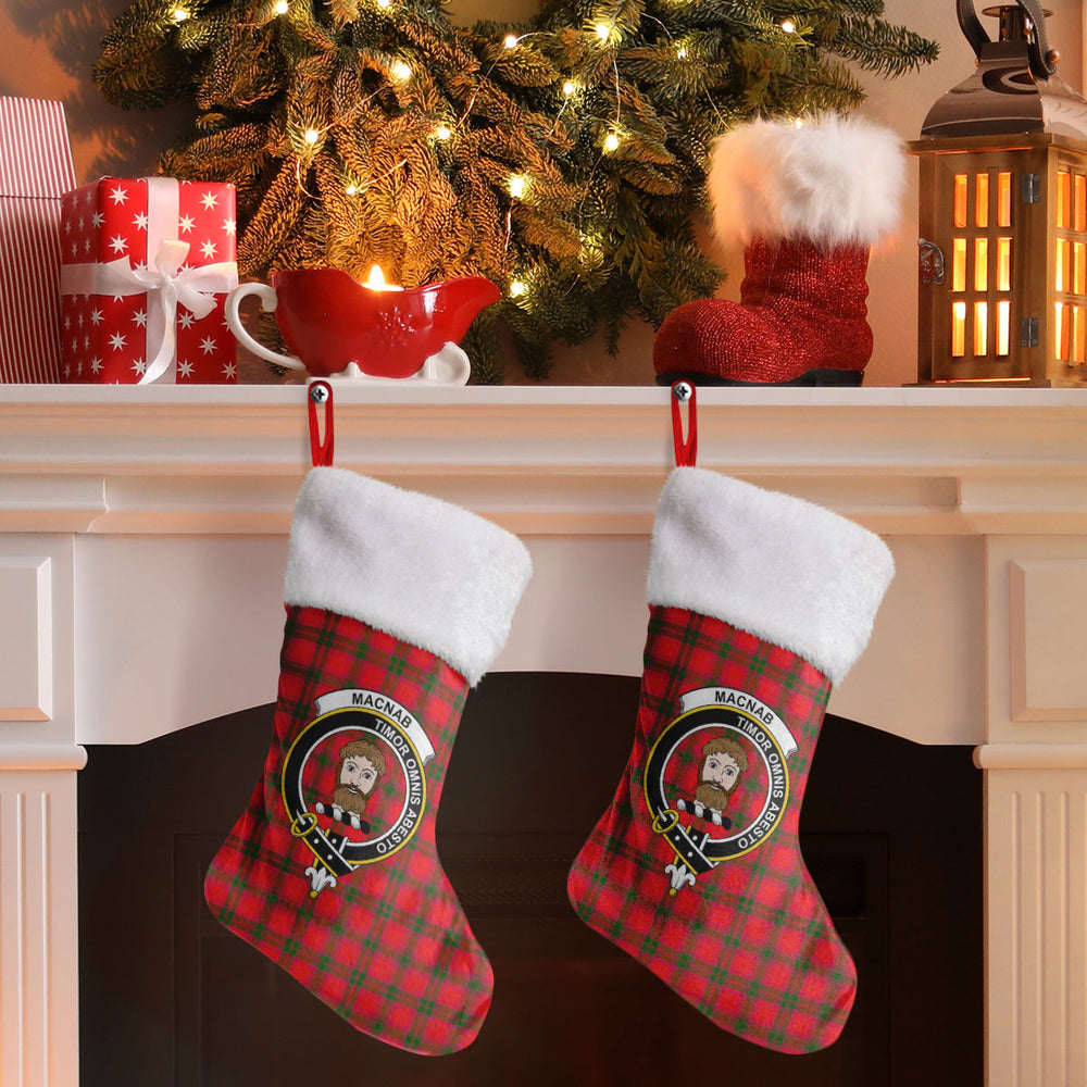 Clan MacNab Modern Tartan Crest Christmas Stocking SZ77 MacNab Modern Tartan Tartan Stocking   