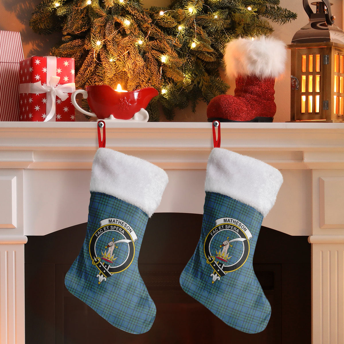 Clan Matheson Hunting Ancient Tartan Crest Christmas Stocking LE75 Matheson Hunting Ancient Tartan Tartan Stocking   