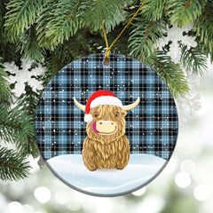 Clan Clark Ancient Tartan Christmas Ceramic Ornament Highland Cows Style WU20 Clark Ancient Tartan Tartan Ornament   