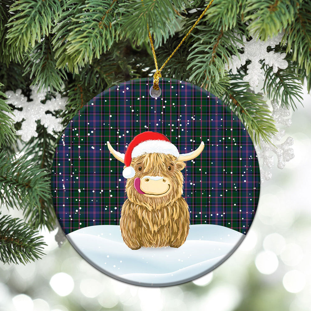 Clan Cooper Tartan Christmas Ceramic Ornament Highland Cows Style YM29 Cooper Tartan Tartan Ornament   