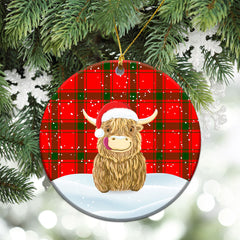 Clan Darroch (Gourock) Tartan Christmas Ceramic Ornament Highland Cows Style RU42 Darroch (Gourock) Tartan Tartan Ornament   
