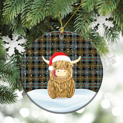 Clan Farquharson Weathered Tartan Christmas Ceramic Ornament Highland Cows Style VO70 Farquharson Weathered Tartan Tartan Ornament   