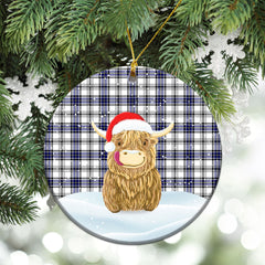 Clan Hannay Modern Tartan Christmas Ceramic Ornament Highland Cows Style QD79 Hannay Modern Tartan Tartan Ornament   