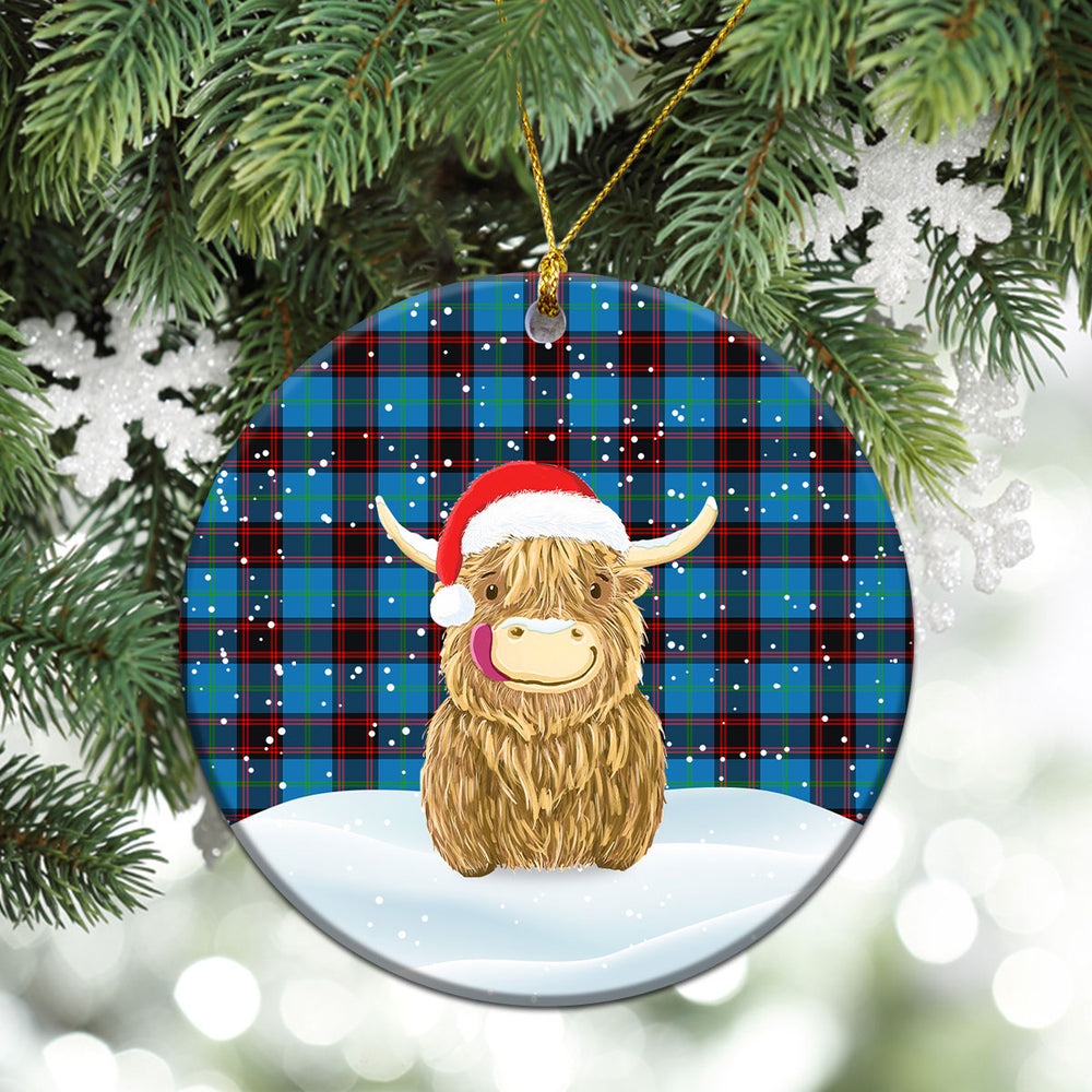 Clan Home Ancient Tartan Christmas Ceramic Ornament Highland Cows Style SK34 Home Ancient Tartan Tartan Ornament   