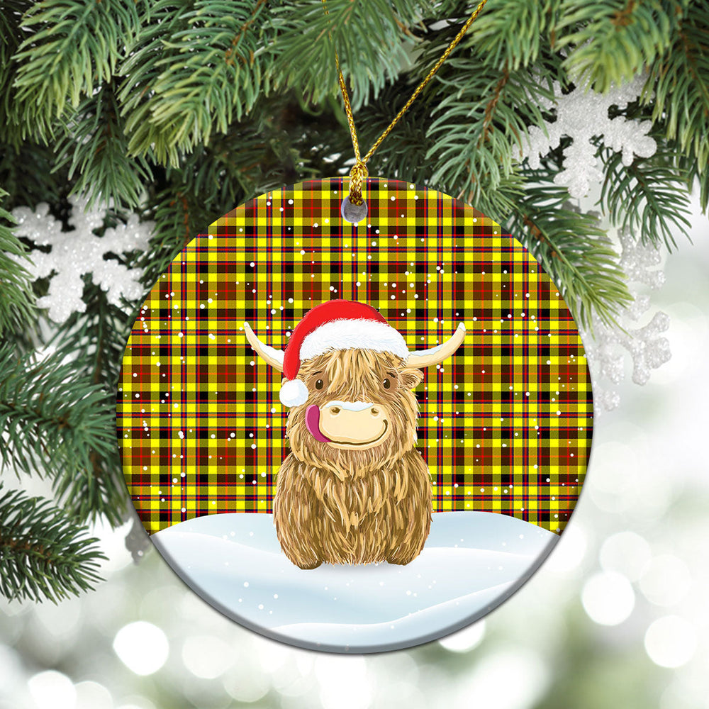 Clan Jardine Tartan Christmas Ceramic Ornament Highland Cows Style FS70 Jardine Tartan Tartan Ornament   
