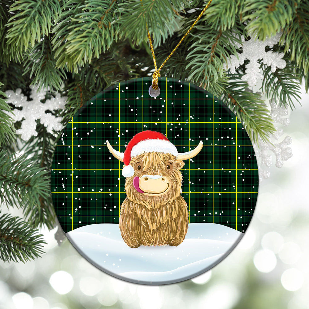 Clan MacArthur Modern Tartan Christmas Ceramic Ornament Highland Cows Style QX31 MacArthur Modern Tartan Tartan Ornament   