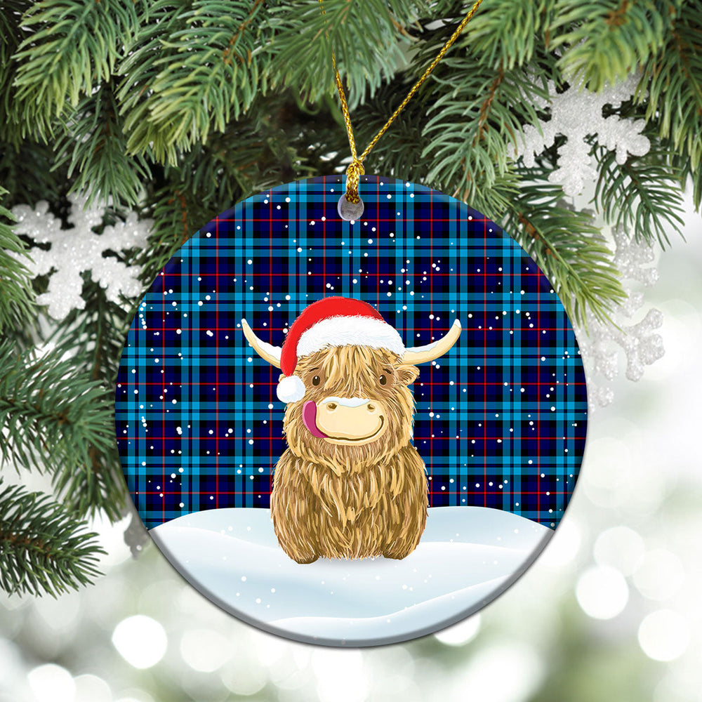 Clan MacCorquodale Tartan Christmas Ceramic Ornament Highland Cows Style XN76 MacCorquodale Tartan Tartan Ornament   