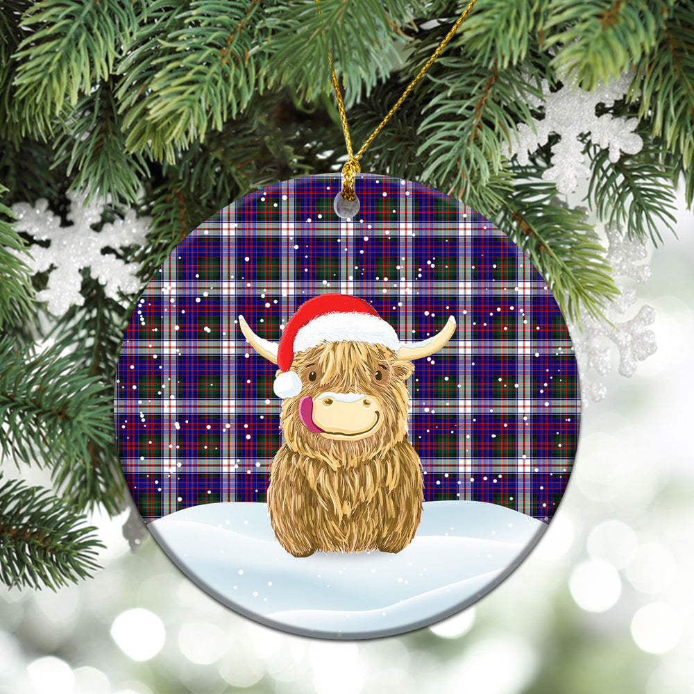 Clan MacDonald Dress Modern Tartan Christmas Ceramic Ornament Highland Cows Style UE78 MacDonald Dress Modern Tartan Tartan Ornament   