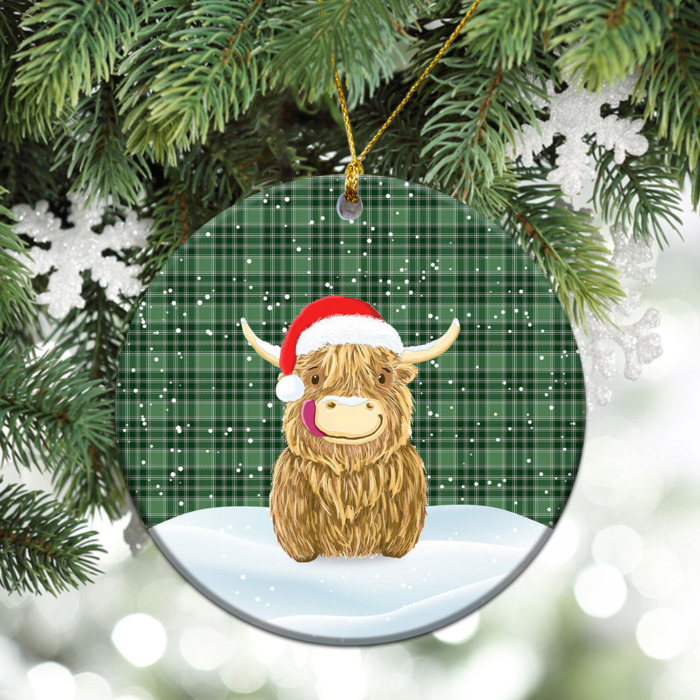 Clan MacDonald Lord of the Isles Hunting Tartan Christmas Ceramic Ornament Highland Cows Style BC24 MacDonald Lord of the Isles Hunting Tartan Tartan Ornament   