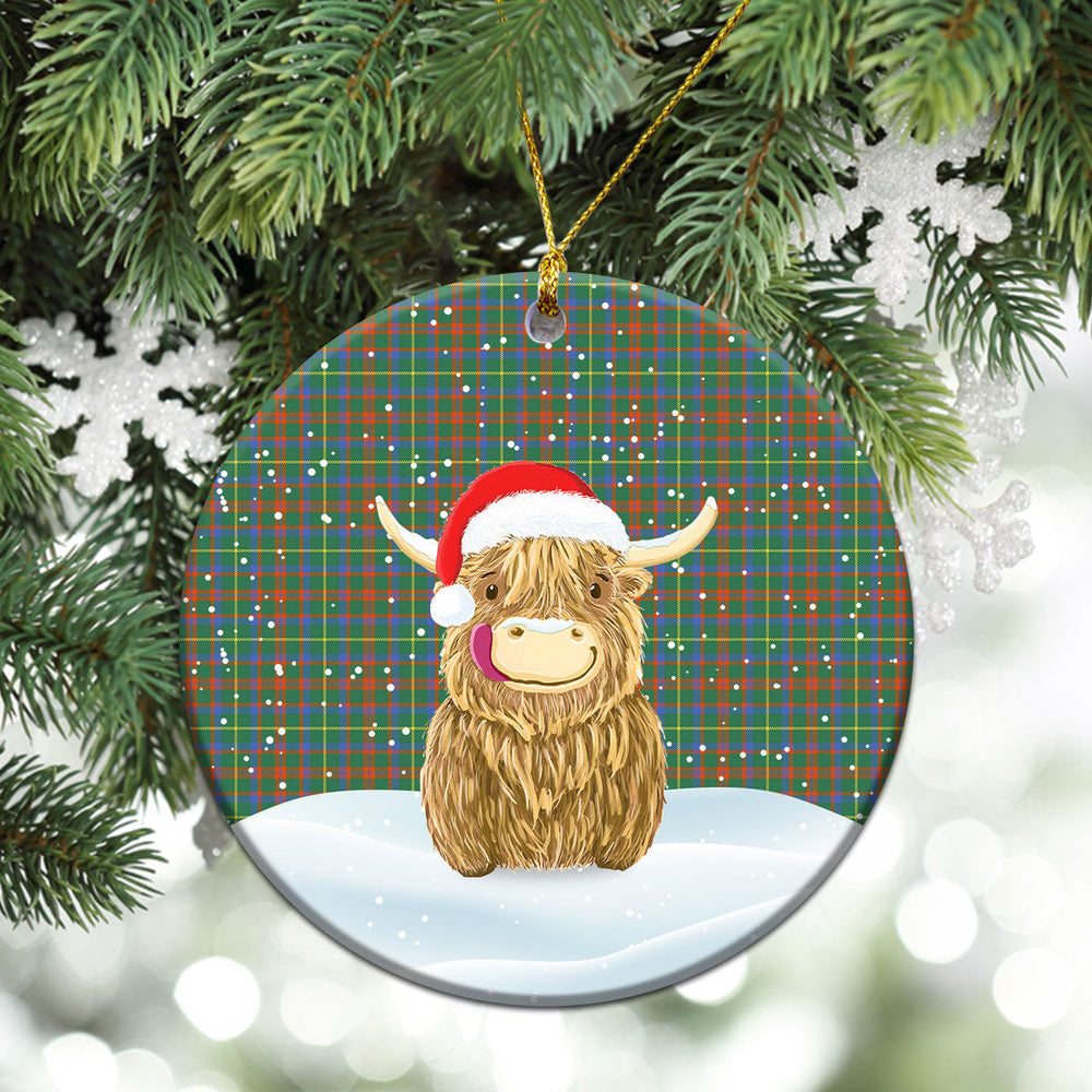 Clan MacKintosh Hunting Ancient Tartan Christmas Ceramic Ornament Highland Cows Style WR44 MacKintosh Hunting Ancient Tartan Tartan Ornament   