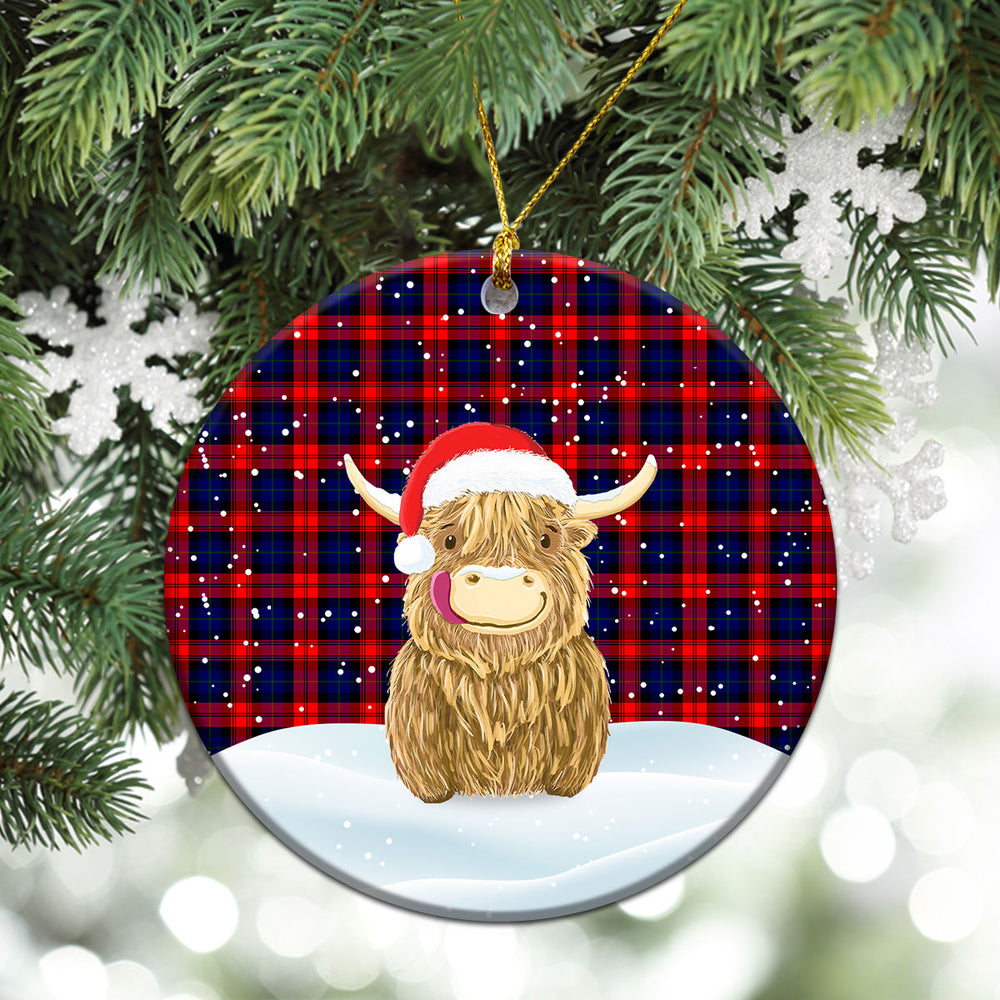 Clan MacLachlan Modern Tartan Christmas Ceramic Ornament Highland Cows Style PW51 MacLachlan Modern Tartan Tartan Ornament   