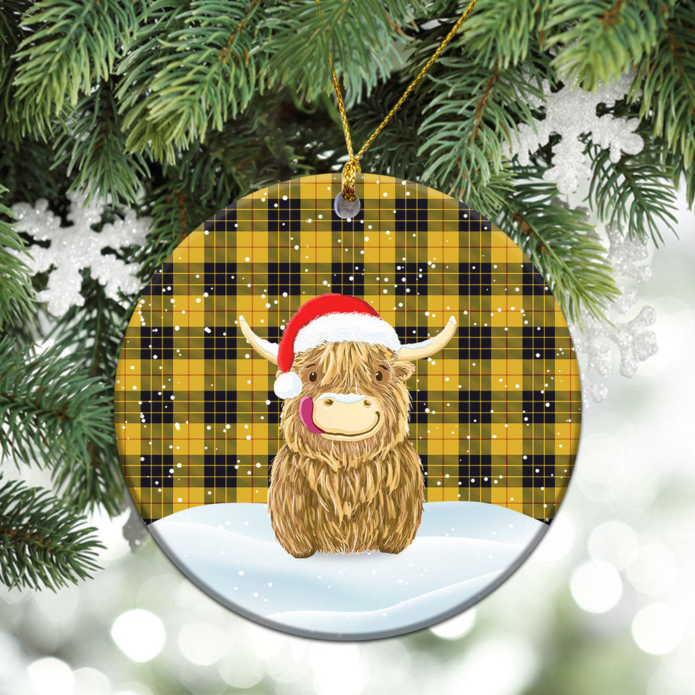 Clan MacLeod of Lewis Ancient Tartan Christmas Ceramic Ornament Highland Cows Style OL36 MacLeod of Lewis Ancient Tartan Tartan Ornament   