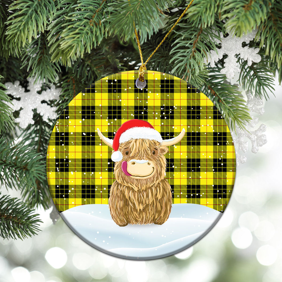 Clan MacLeod of Lewis Modern Tartan Christmas Ceramic Ornament Highland Cows Style BV15 MacLeod of Lewis Modern Tartan Tartan Ornament   