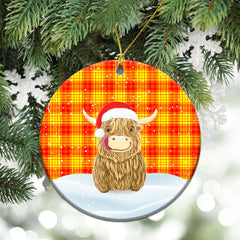 Clan MacMillan Tartan Christmas Ceramic Ornament Highland Cows Style TZ51 MacMillan Tartan Tartan Ornament   
