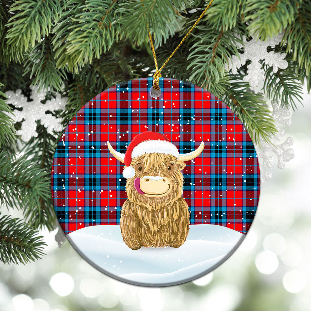 Clan MacTavish Modern Tartan Christmas Ceramic Ornament Highland Cows Style MP40 MacTavish Modern Tartan Tartan Ornament   