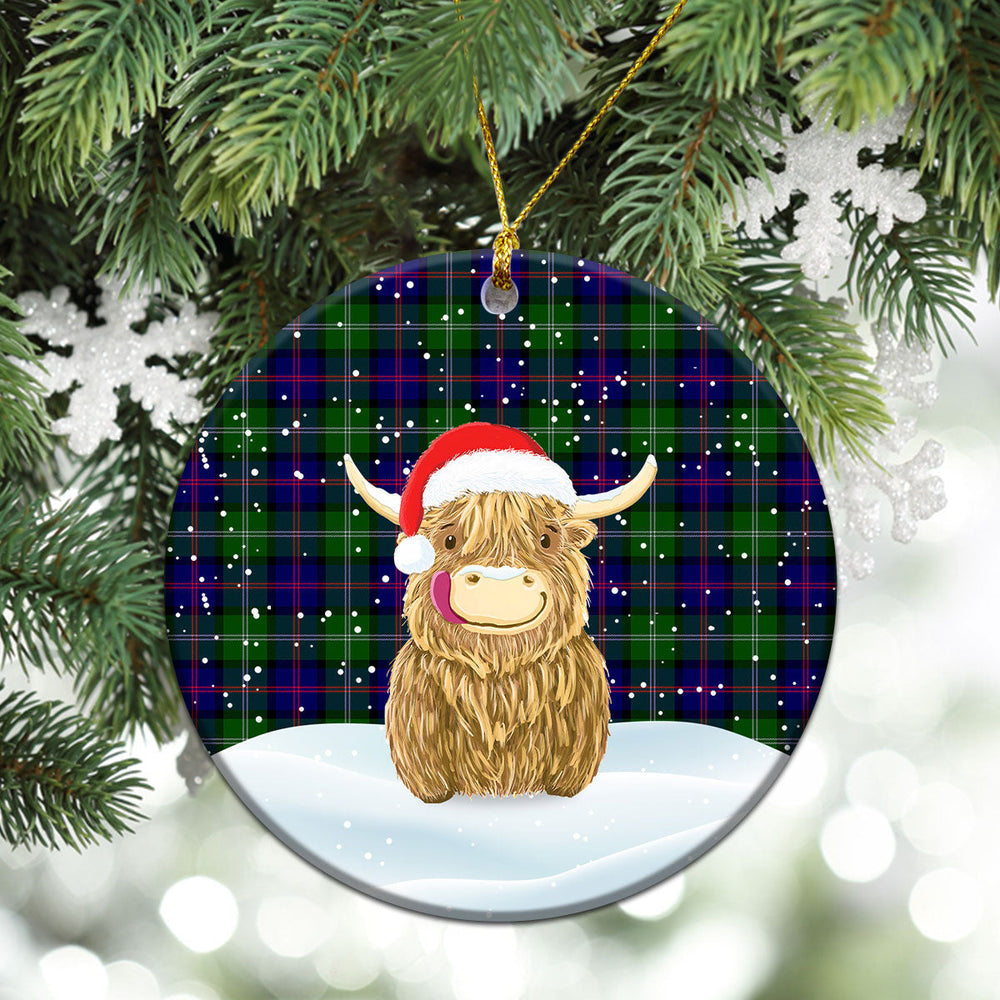 Clan MacThomas Modern Tartan Christmas Ceramic Ornament Highland Cows Style KJ48 MacThomas Modern Tartan Tartan Ornament   