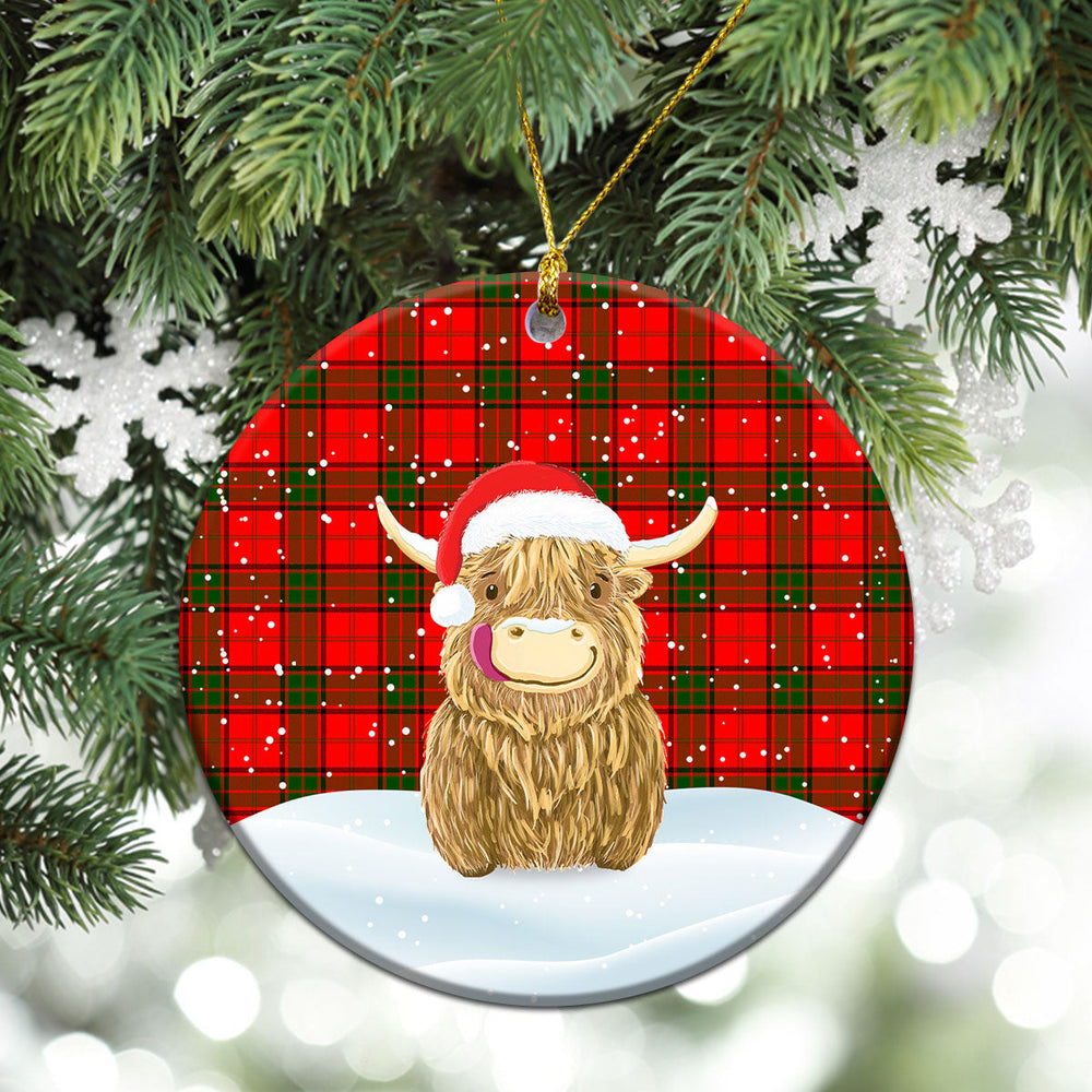 Clan Maxwell Modern Tartan Christmas Ceramic Ornament Highland Cows Style PQ76 Maxwell Modern Tartan Tartan Ornament   