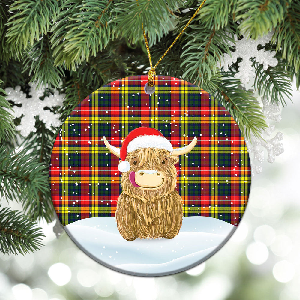 Clan McIndoe Tartan Christmas Ceramic Ornament Highland Cows Style LY27 McIndoe Tartan Tartan Ornament   
