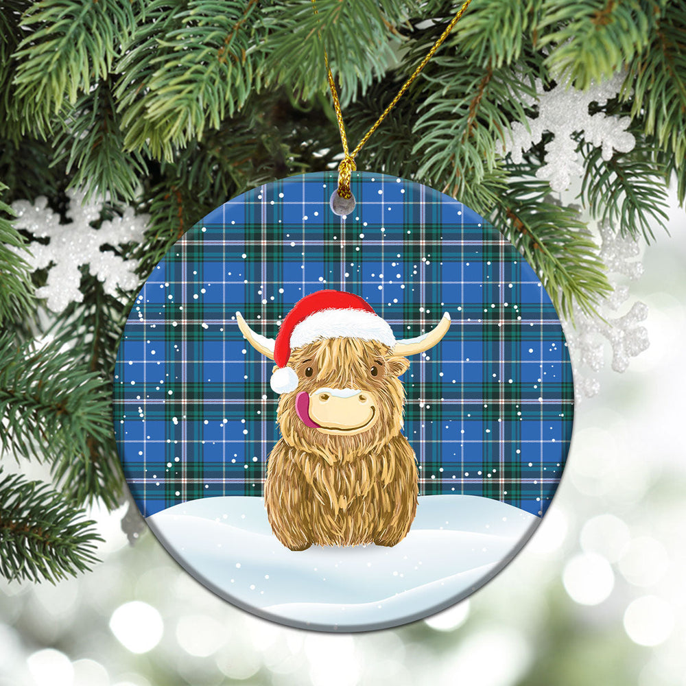 Clan McLucas Tartan Christmas Ceramic Ornament Highland Cows Style YW42 McLucas Tartan Tartan Ornament   