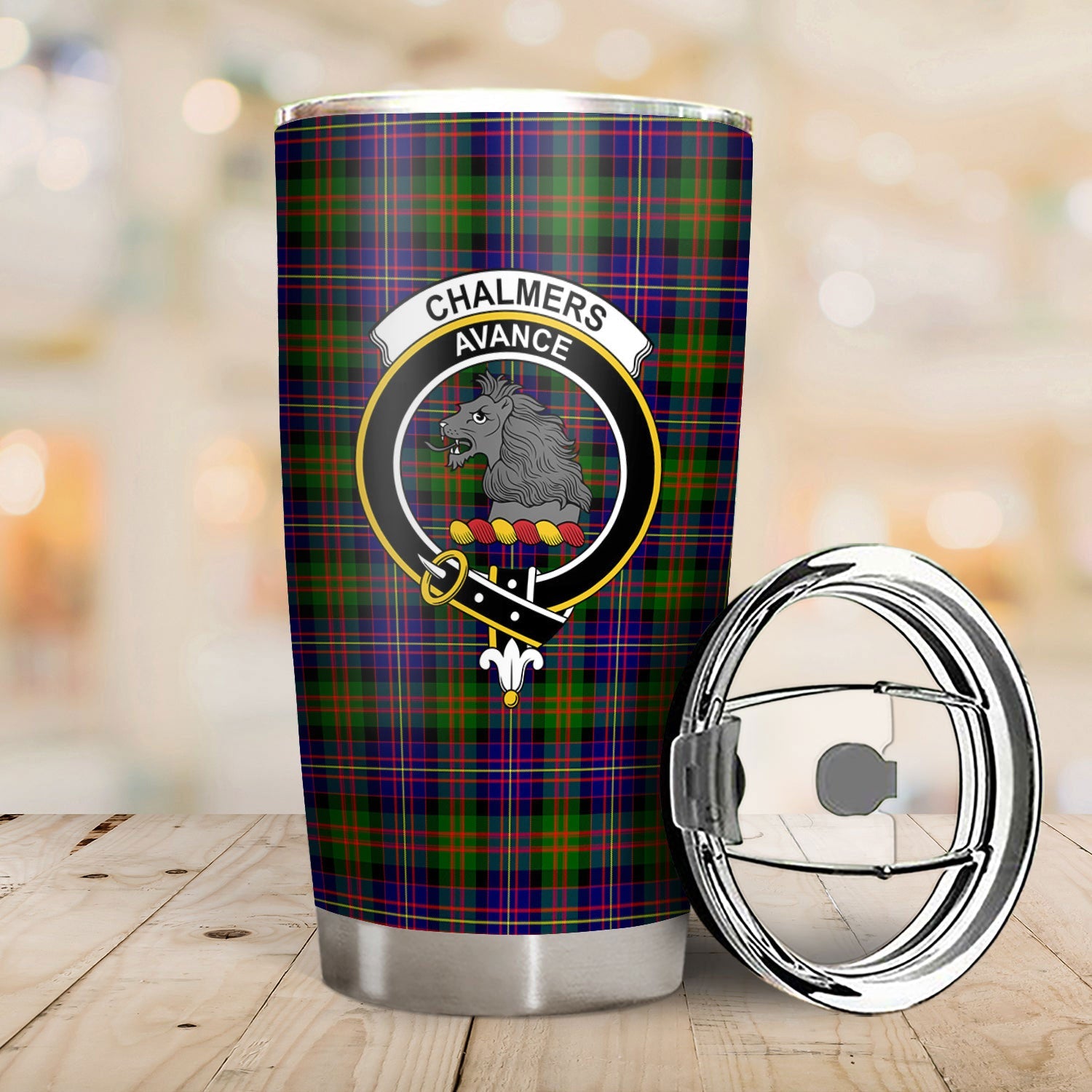Clan Chalmers Tartan Crest Tumbler ZW71 Clan Chalmers Tartan Today   